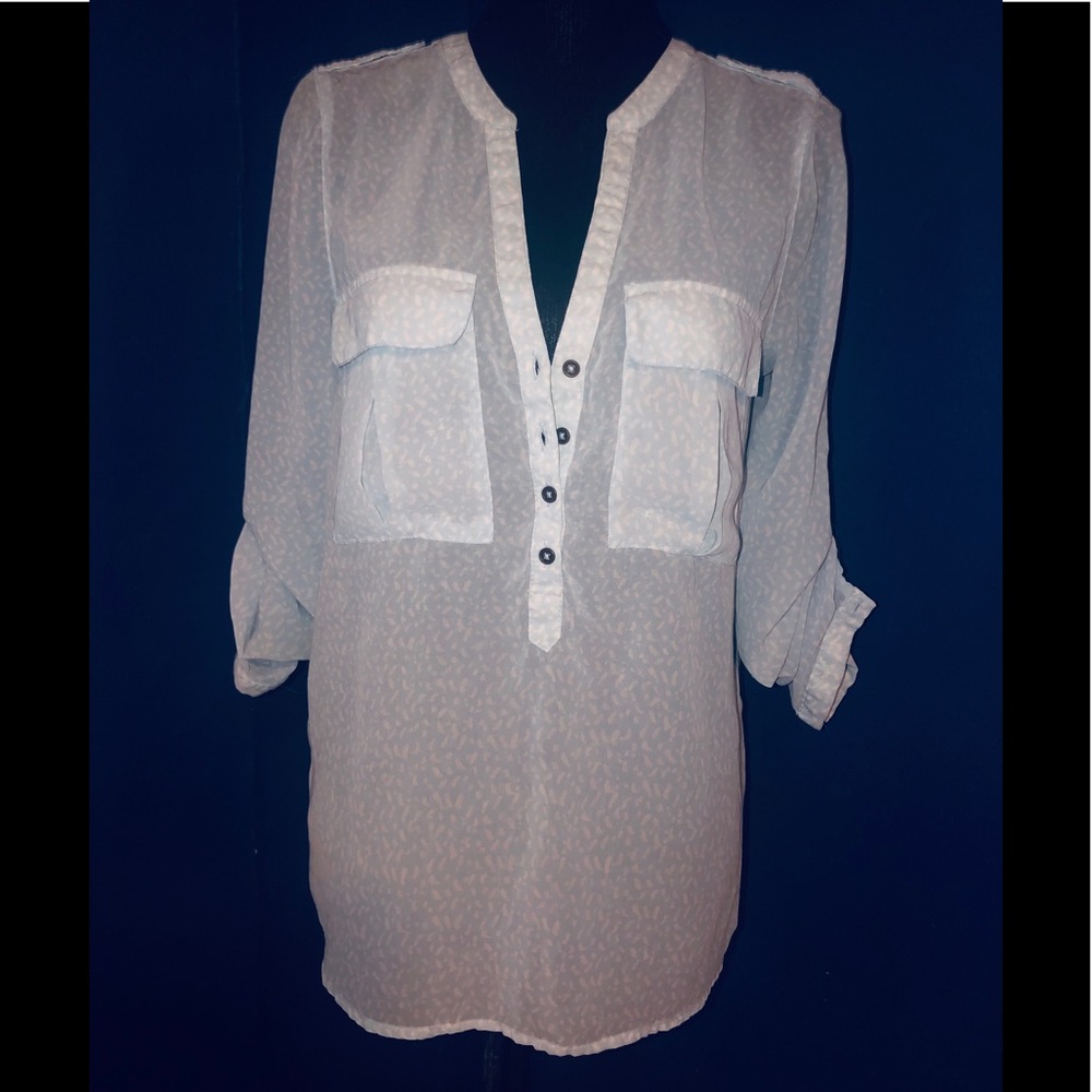 Sheer Gap Blouse in Baby Blue